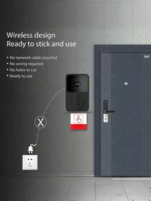 Table Lamp Smart Wireless Video Doorbell With Night Vision, 2-Way Audio & APP Control, Motion Detection, Easy To Install For Home Security