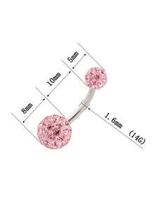 8 قطع من مجموعة مجوهرات الحلقات المرصعة بالراين للسرة للنساء، تصميم بسيط