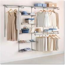 Configurations Deluxe Custom Closet Kit 48 Ft. Adjustable Metal Wire Shelving Titanium Finish Expandable Organization System Hardware Included For Home Closet Pantry Laundry Mudroom