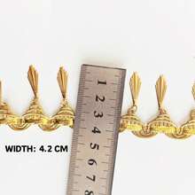 Dây ruy băng ren dệt màu vàng ánh kim dài 50cm, có tua rua và đính sequin, thích hợp cho biểu diễn sân khấu, may vest, váy cưới, trang trí. - nhiều màu - Xem 4