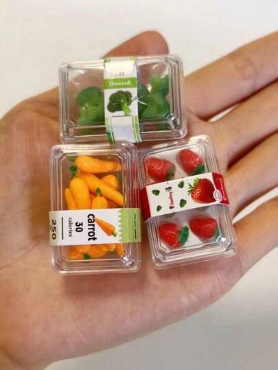 Set de fruits et légumes miniatures artisanaux pour maisons de poupées - idéal pour les échelles 1/6 et 1/12, cadeau parfait pour les jeunes, accessoires de jeu alimentaire de nouveauté [Set de fruits et légumes miniatures]