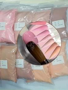 100克/包散装彩色亚克力美甲粉，10色美甲水晶粉套装，10包棕色系列延长/浸粉/雕刻亚克力粉批发