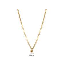 不锈钢防水不褪色复古18K镀金极简小球吊坠项链，适合女士日常佩戴 - 金色 - 查看 4