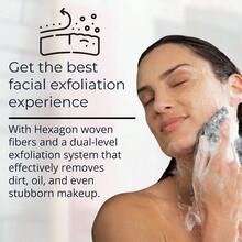HS Exfoliating Washcloth Face Body Scrub Towel Japanese Exfoliating Towel With Hexagon Fibers Body Scrubber With 2 Sides For Scrubbing Washing Black 27cm X 35cm - 如圖 - 查看 4
