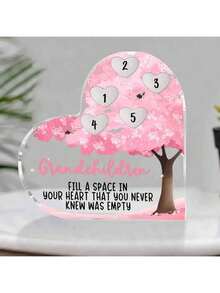 Personalized Grandchildren Heart-Shaped Acrylic Plaque -Personalize With 3-10 Names, Indoor & Outdoor Decorative Figurine For Grandma's Birthday, Mother's Day Gift - No Electricity Needed - For Grandma - Perfect Gift For Grandparents Day - Multicolor - View 8