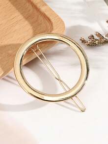 1pc Elegant Round Zinc Alloy Hair Clip.Selection Of High-Quality Zinc Alloy Material, Fine Polishing And Grinding, Texture Delicate And Shiny, Wear-Resistant And Corrosion-Resistant, Long-Term Use Is Still As New. Rounded Ring Design, Smooth And Soft Lines, Not Pulling Hair, Claw Clips, Hair Slide, Hair Barrettes, Hair Accessories - Multicolor - View 5