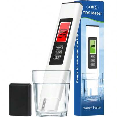 2025 New 4 In 1 TDS Meter, TDS Meter Digital Water Tester, Accurate And Reliable, Water Tester,TDS EC And Temperature ( °   C/ °   F) Meter, 0-990ppm, Used For Drinking Water And RO/DI Systems