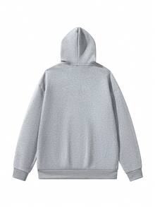 定制男士连帽衫，多种文字选项可选，只需上传图片即可获得独一无二的个性化连帽衫。时尚之选，打造您的专属连帽衫。无论是自用还是送礼，都是绝佳之选。长袖卫衣 - 灰色 - 查看 4
