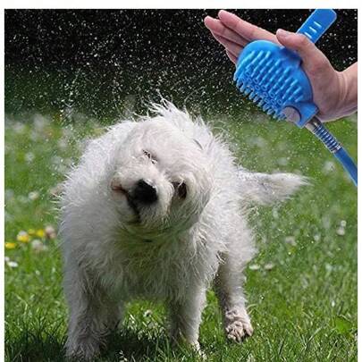 1 st hundduschmunstycke silikonmassageverktyg lämplig för inomhus- och utomhusbruk multifunktionell katt- och hunddusch hundtillbehör, rengöringsmedel för husdjur