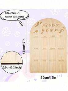 1pc Baby Picture Frame, My First Year Baby Milestone Board Wood Photo Display Personalized 12 Months Newborn Photo Frame For Boy Girl Baby Birthdaybaby Shower Family Decorations Gifts Baby Shower Easter Gift Sthings For Girls/Boys - Multicolor - View 13