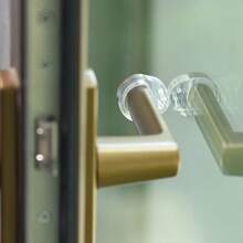PVC Transparent Door Handle Bumper, Anti-Collision Ring, Anti-Wind Impact, Door Handle Protector, Non-Universal - Select Different Hole Diameters Based On Door Handle Thickness