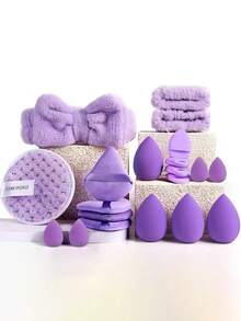 一套33支化妆刷（含束口收纳袋），包括粉扑、化妆海绵、腮红刷、粉底刷、眼影刷、修容刷、眼影刷、软毛刷、腮红刷、专业化妆刷套装、女士化妆刷套装、洗脸刷套装、化妆刷套装、化妆刷套装、全套化妆刷、化妆刷套装、化妆礼盒套装