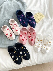 5 pares de calcetines invisibles de mujer con lazo dulce y sencillo, adecuados para primavera y verano