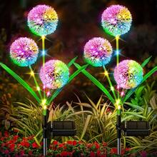 2 piezas Diente de león con luces de colores alimentado por energía solar, decoración de jardín exterior adecuada para patio, jardín, paisaje, camino, césped, acera, dormitorio, Halloween, Navidad, regalo festivo
