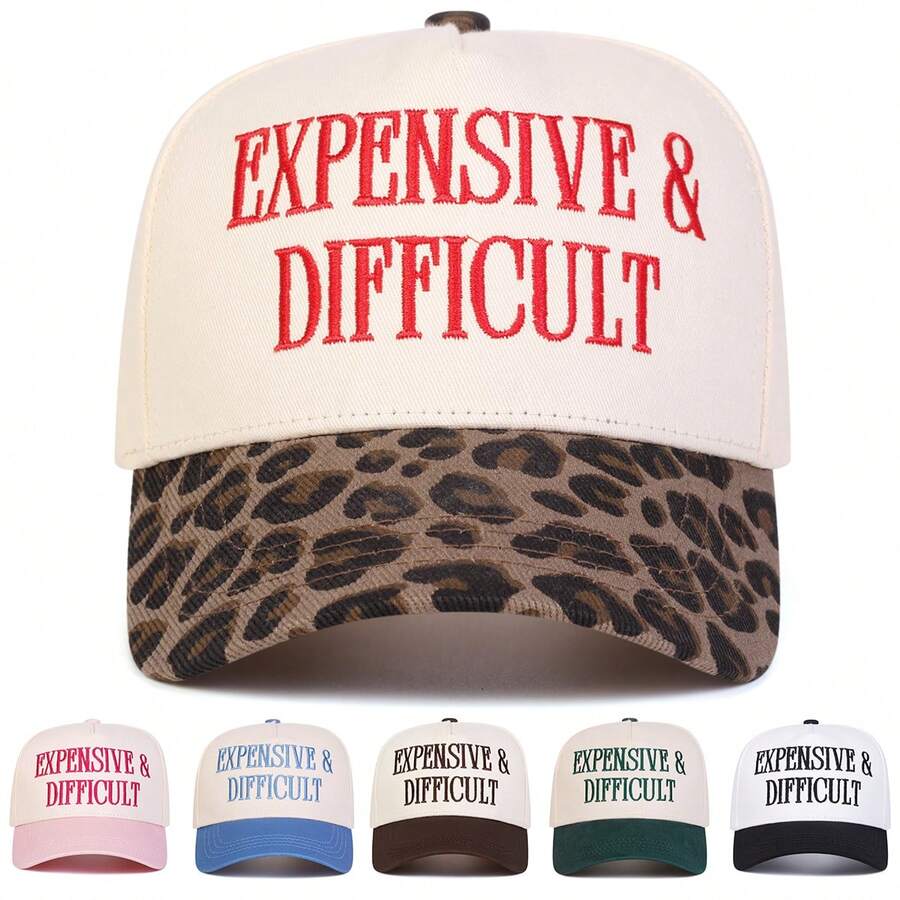 1Piece Men Letter Embroidered Patchwork Baseball Cap Five-Sided Hat Outdoor Adjustable Sunscreen Leisure Hat Spring Autumn Travel Tourism Beach Vacation - 彩色 - 查看 1