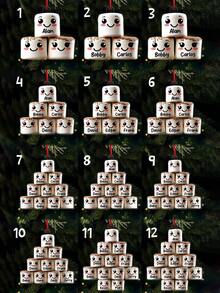 1 pièce Ornement de Noël personnalisé en forme de guimauve pour la famille Ornement de Noël souvenir personnalisé avec nom Mignon couple de guimauves Ornement pour enfants, parents, grands-parents Décoration unique Cadeau de Noël 2025 pour la famille, les amis, les couples et les bien-aimés Décorations de Noël Décoration de chambre Décoration d'automne Décorations de Noël Maison Décoration d'automne Maison Décoration de Noël