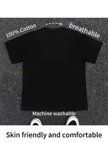 Retro Tyler Creator Graphic Tee Men's Printed T-Shirt Suitable For Daily Leisure, Outdoor Sports, Pure Cotton 200g - 黑色 - 查看 2