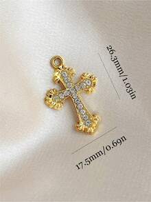 10 件水钻镶嵌合金十字架吊坠耳环珠宝配件适用于 DIY 项链手链