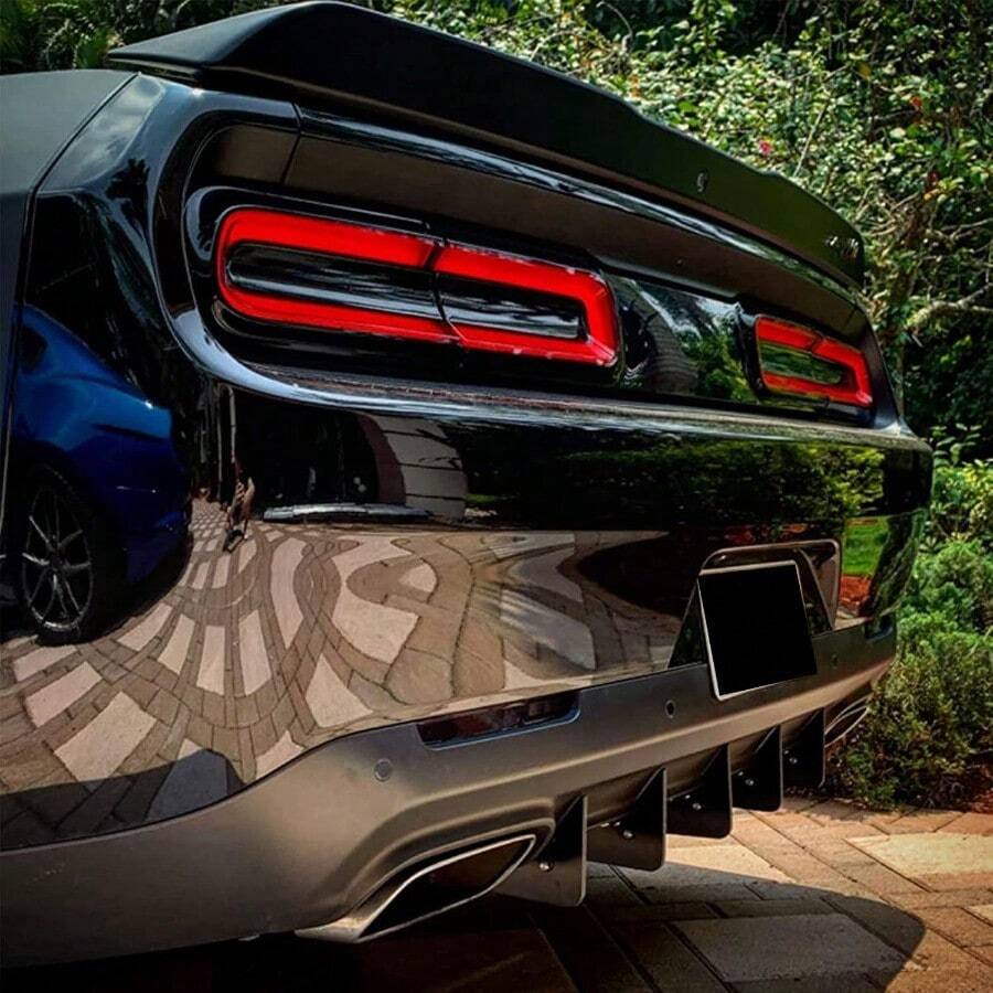 Rear Diffuser 5 Fins V3 Set For Dodge Challenger 20152024 Stock Rear ...