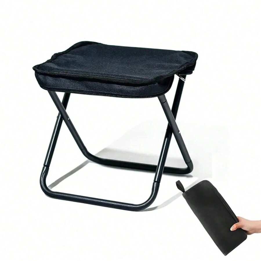 1pc Outdoor Camping Folding Stool, Portable Fishing Stool, Picnic Stand, Small Maza Leisure Stool, Pocket Chair
