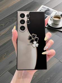 1 件奢华极简主义三叶草图案柔软硅胶手机壳，防指纹、防震、防摔，兼容 S25Ultra、S24Ultra、S23Ultra、S22Ultra、Redmi 12、Redmi Note 13、OPPO、Realme 系列等 Android 智能手机 - 黑色 - 查看 1