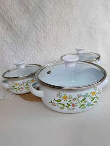 مجموعة 3 قطع من أواني البخار متعددة الألوان المطلية بالمينا، أواني بخار مطلية بالمينا مناسبة لموقد الحث والموقد الغازي، مجموعة أواني مطلية بالمينا عالية الجودة سميكة مكونة من 3 قطع مع مقبضين مزدوجين، قدر الحساء، قدر المعكرونة، قدر طعام الأطفال، وعاء الشحم، وعاء الحساء المنزلي، مجموعة أواني مطلية بالمينا صغيرة للمطبخ، مجموعة 3 قطع مطلية بالمينا صغيرة لقدر الحليب، قدر المعكرونة، قدر الحساء، مناسبة لطعام الأطفال، موقد الحث والموقد الغازي