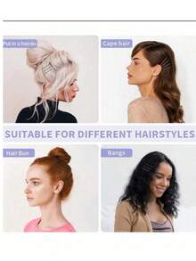 100个/包女士黑色发夹，瘀伤侧夹，发夹，U型发夹，钢夹配件 - 黑色 - 查看 10