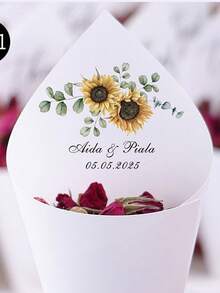30Pcs Of Set DIY Wedding Cone For Petal Toss, Personalized Confetti Cones, Custom 17 Styles White Paper Cone For Bridal Shower Party Decoration, Multi-Functional, Anti-Mold, Ornamental, Reusable, Exquisite, Stylish, High-Quality, Adorable, Modern, Custom, Unique, Personalized, Son, Daughter, Kids, Kitchen, Dining Room, Bedroom, Office, Living Room, Home, Garden, Tea Room, For Anniversaries, For Birthdays, For Housewarming, For Graduation, Gala Night, Customized Gift Wrap Boxes, Chic Autumn