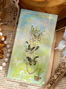 1pc/4pcs Metal Bookmark Butterfly Hollow Out Book Page Clip Pendant - Multicolor - View 10