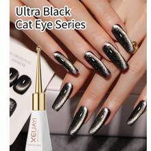 XEIJAYI 0.5oz Cat's Eye Gel Polish With 15ML Holographic Glitter Glitter Translucent Jelly Color Magnetic Polishing Salon DIY At Home - 黑色 - 查看 1