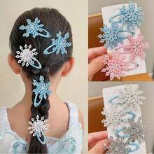 8pcs/Set Cute Snowflake Design Hair Clips For Girls