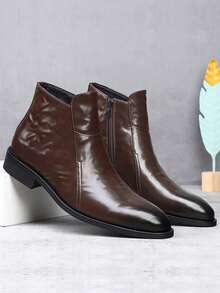 Men's Boots - Casual Business Style, Zipper Series, Rubber Sole, Suitable For Outdoor, Suitable For Spring And Autumn Outings