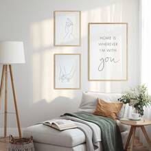 3 Stücke/Set, Leinwandkunst, gerahmte Wanddekoration, Paar-Zimmer Dekoration, Akzent für Schlafzimmer-Kopfteil, Linienkunst, romantische Wandgalerie, Wandkunst für Neuvermahlte Wohnzimmer, Valentinstag Dekoration, Hochzeitsdekoration, Zimmer Dekoration, Schlafzimmer Dekoration, Wohnzimmer Dekoration