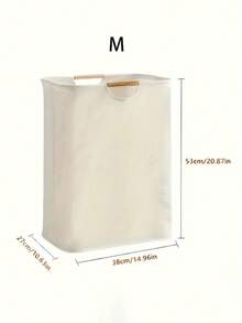 1pc Foldable Laundry Basket With Wooden Handle, Collapsible Dirty Clothes Storage Basket For Bathroom, Bedroom, Washing Machine, Suitable For Clothes, Towels, Jeans, T-Shirts, Underwear