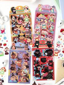 4 adesivos para scrapbooking de desenhos animados de animais de estimação fofos, série caprichosa, adequados para presentes, escritório, casa, marcação, etiquetas, salas de aula, brinquedos, diários de alunos, adesivos criativos de decoração vintage faça você mesmo