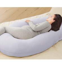 1 pieza Almohada de maternidad fresca y suave,cojin de apoyo lateral en Forma de G con funda extraible,soporte de sueño multifuncional - Gris Claro - Ver 4