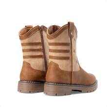 Kids Western Cowboy Boots - Mid Calf Riding Boots With Side Zipper For Boys & Girls (Toddler/Little Kid/Big Kid) - 摩卡棕 - 查看 7