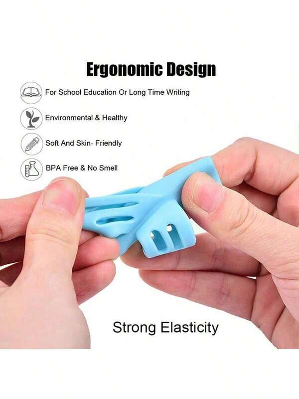 3pcs/1pc Pen Holder Correction Pen Case, Student Stationery Pen Holder, Soft Rubber Writing Posture Correction Device