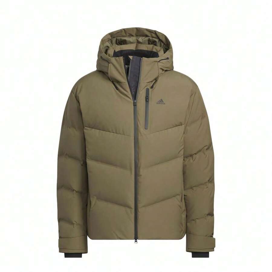 Adidas Light Sport Warm Windproof Hooded Goose Down Jacket Unisex Olive Green