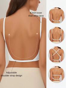 1pc Women's Sexy Backless Strapless Bra - Seamless Non-Transparent Cups, Adjustable Shoulder Straps, Thin Profile For Wedding, Formal, Evening Dresses - No Underwire Needed, Bridal Lingerie & Special Occasion Bras, Evening Wear Support, Modern Bra Design, Comfortable Fit Bra - trắng - Xem 1