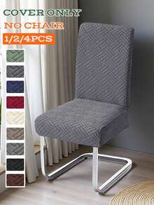 Bộ 1/2/4 tấm bọc ghế Jacquard, kích thước универсальный (phù hợp với mọi loại ghế), màu trơn, có chun co giãn, thích hợp cho đám cưới, khách sạn, tiệc chiêu đãi và các dịp khác. - Màu xám đen - Xem 3