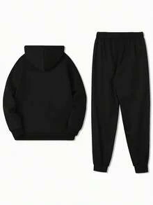 Men's BEAST MODE Autumn Winter 2-Piece Tracksuit Polyester Hoodie + Joggers Set Casual Daily Wear Running Gym Workout Lounge Outdoor Sports Warm Comfortable - 黑色8 - 查看 4