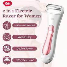 itel IHR-01 Epilator Wanita Isi Ulang, Desain Dual-Speed Unik, Pencukur Listrik Basah & Kering, Tahan Air IPX7, Pengisian Cepat Type-C, Layar LED, Cocok Untuk Mencukur Bulu Kaki, Badan, dan Area Bikini - Putih - View 2