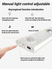 1 Stück LED Bewegungssensor Unterschrankleuchte, Körpersensorlicht, LED Bewegungssensorlicht, Dekorationsleuchte, LED Schranklicht, ultradünne Smart-Küchenarbeitsplatte Lampe, drei Farbtemperaturen, selbstklebend, für Beleuchtung in Küche, Schlafzimmer, Schrank, Kleiderschrank, Treppe, Flur, Muss-haben Heimzubehör für Küche, Schlafzimmer und Kleiderschrank, 200mAh, 350mAh