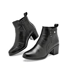 BOTIN DE PIEL COLOR NEGRO PARA EXTERIOR - Negro - Ver 2