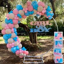 60pcs Pink And Blue Latex Balloons, 10 Inch Cute Pink And Blue Balloons, Suitable For Boys Or Girls To Decorate Birthday Parties, Gender Revealing Balloons, Wedding Decor, Baby Showers, Baby Parties, Anniversary Celebrations, Romantic Atmosphere Decorations. - Multicolor - View 6