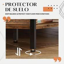 2pcs Bedroom Nightstand Mesa De Noche Rústica Con Estación De Carga Usb - Marrón - Ver 5