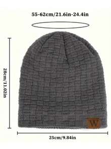 1pc Men's Knitted Hat, Cap With Fleece Lining, Thick Warm Ear Protection Beanie For Autumn/Winter Autumn Decor