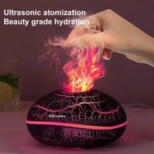 Betreasure 200ML Colorful Aroma Diffuser - Volcanic Crack Design, Ultrasonic Cool Mist Humidifier With Smart Chip, Suitable For All Indoor Spaces And Plant Humidifying Needs, Multi-Level Settings And Gradient Lighting, Auto Shut-Off Protection, Essential Home Humidifier