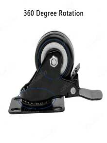 4pcs Swivel Casters With Brake, Heavy Duty Quiet Turning Directional Wheels, 1.25 Inch For Hand Truck, Small Cart, Trolley